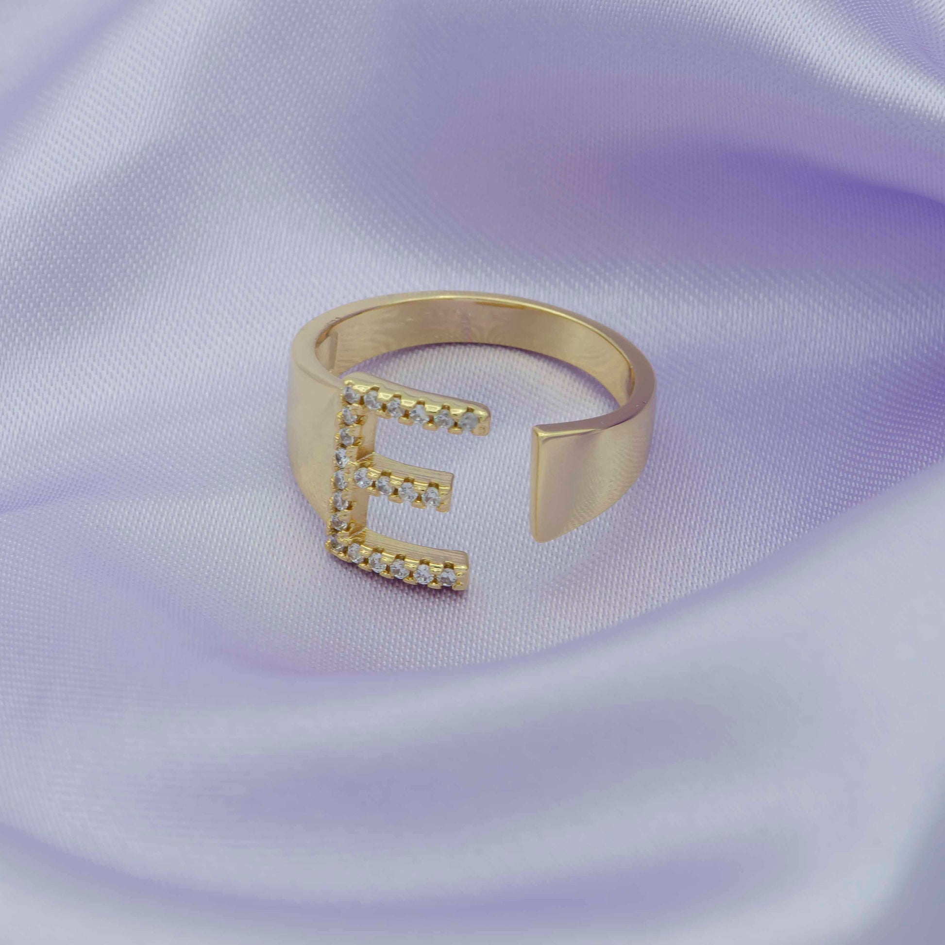 Chunky Initial Gold Ring Alphabet Ring Gold Stacking Ring Open Ring Letter Ring Vintage Gold Rings Thumb Ring Personalized Jewelry