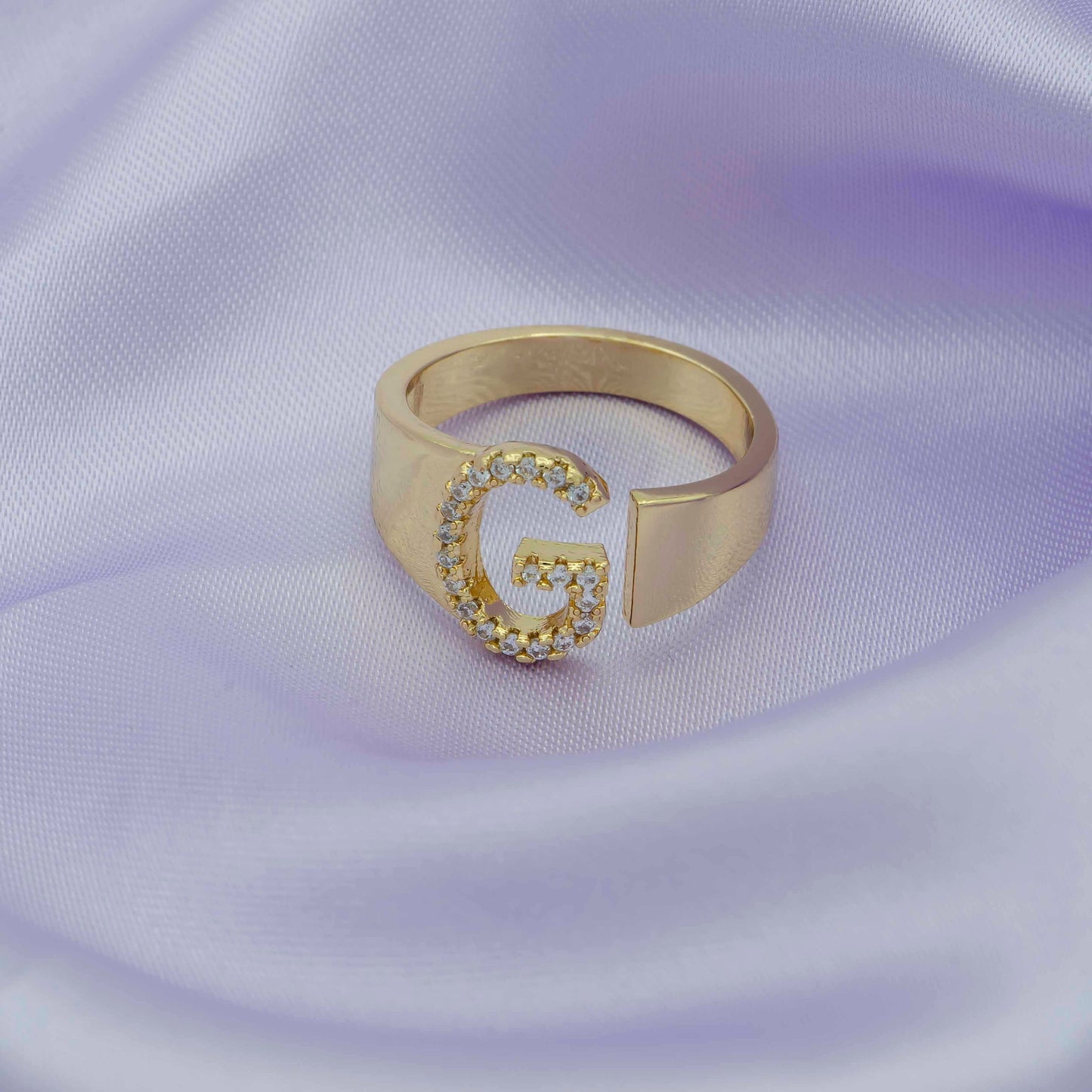 Chunky Initial Gold Ring Alphabet Ring Gold Stacking Ring Open Ring Letter Ring Vintage Gold Rings Thumb Ring Personalized Jewelry