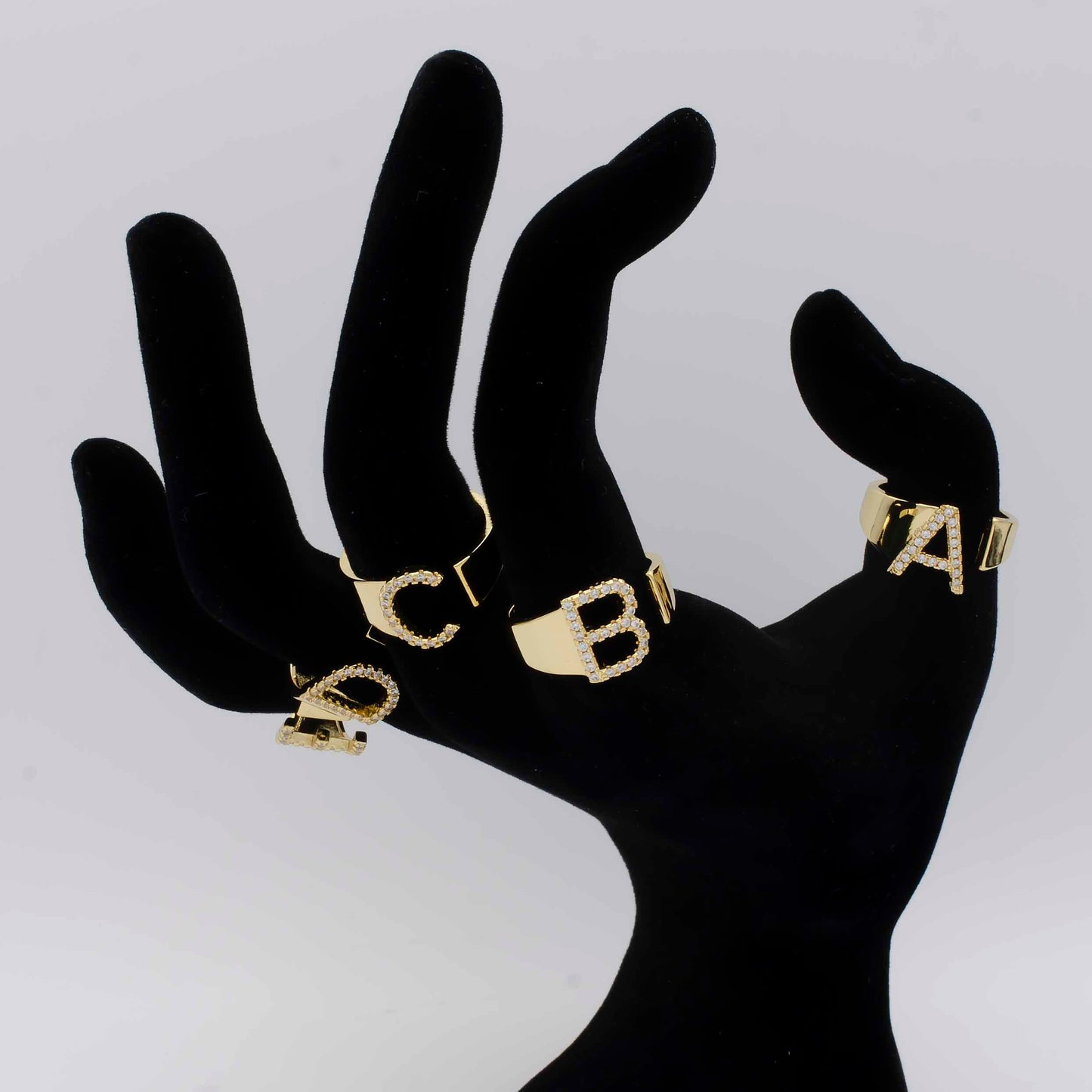 Chunky Initial Gold Ring Alphabet Ring Gold Stacking Ring Open Ring Letter Ring Vintage Gold Rings Thumb Ring Personalized Jewelry