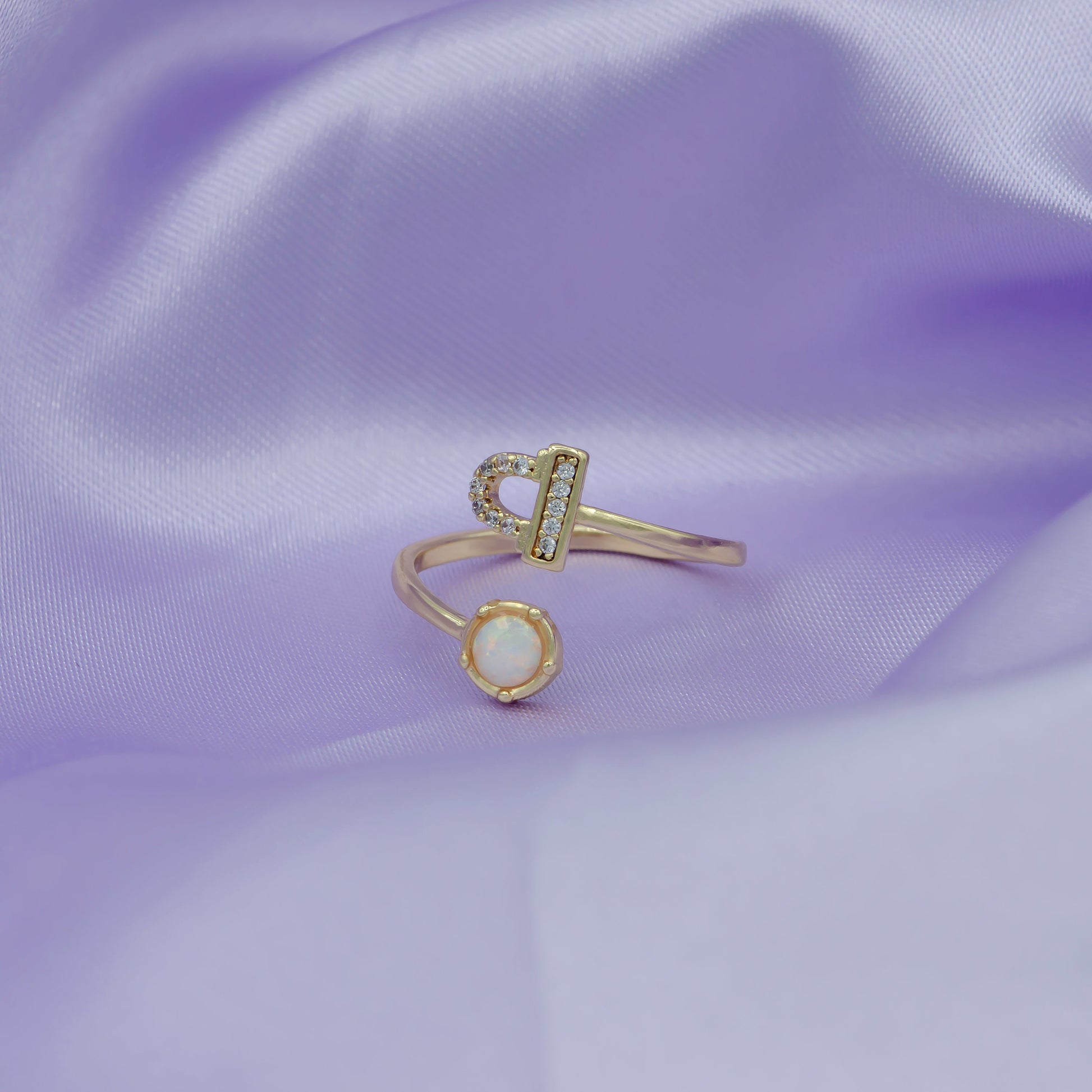 Opal Zodiac Ring Constellation Sign Cubic Zirconia Gold Ring, Astrology Horoscope Ring Birthday Personalized Gift for Her Wife friend R363