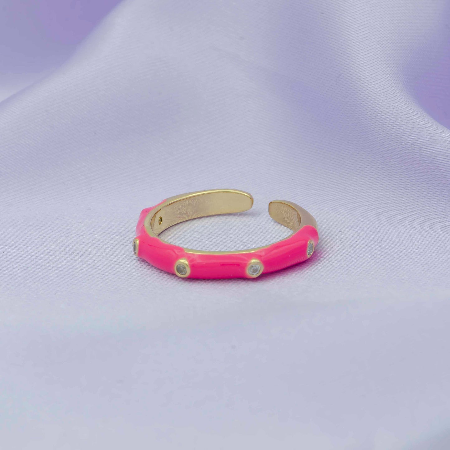 Colorful Enamel Ring | Black Pink Green White Neon Ring Enamel Band Multi Color Ring | Summer Trend Stacking Ring Open Ring Adjust R287-294