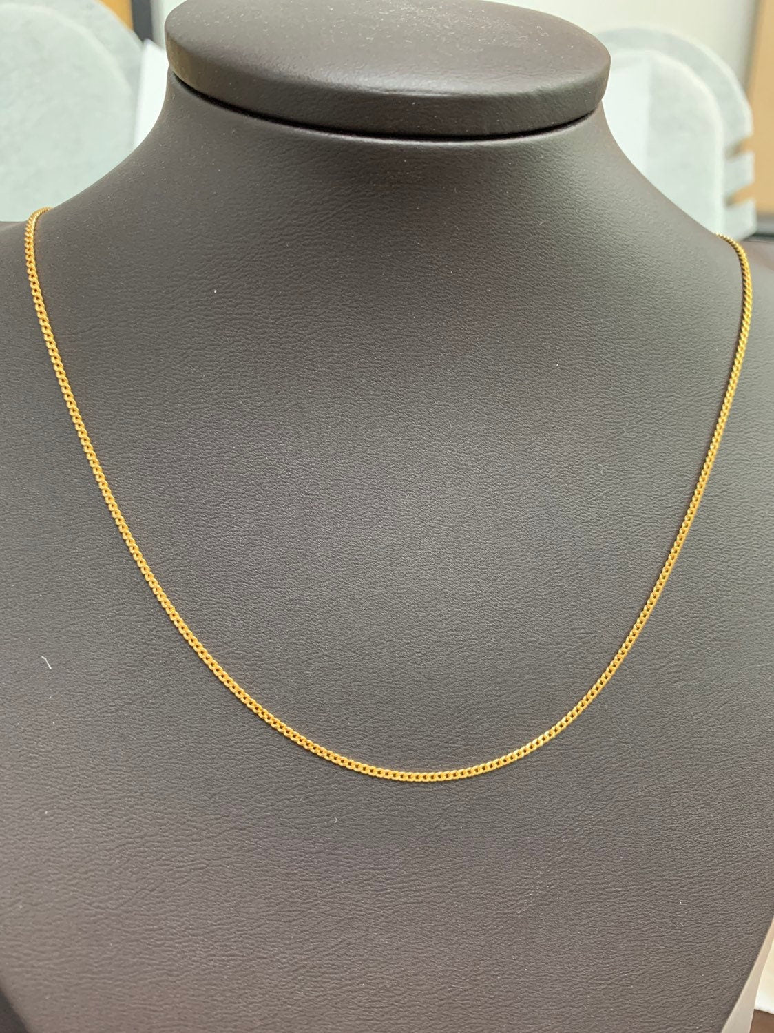 1pc Dainty 17.5''x 0.5mm thick x 1.3mm (w) ready to wear Gold Cuban curb Necklace, Layering Miami Link Chain For Jewelry Making Charm, 196