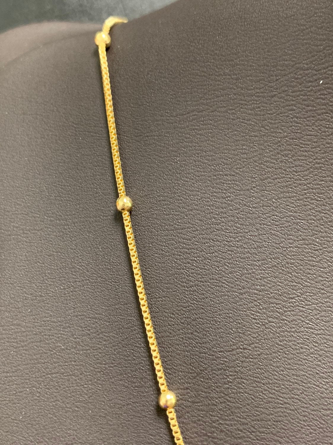 17.5'' Ready to Use Thin Rolo Necklace Chain, Layering Ball Box Chain Luxe Necklace, For Pendant Charm Necklace, 232