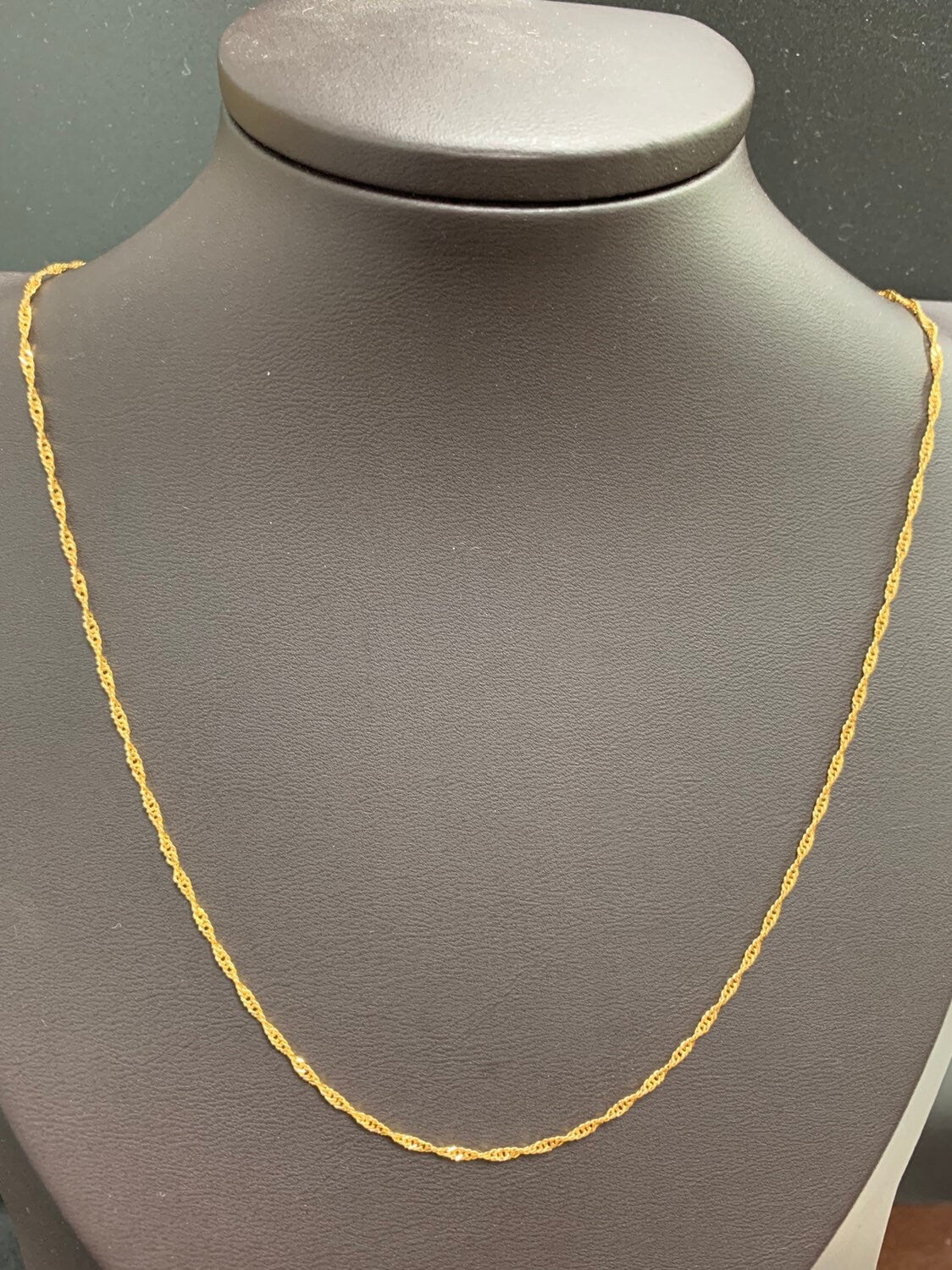 1pc 19.5'' Ready to Use Gold Singapore Necklace Chain, Layering Spiral Chain Dainty Necklace, Perfect for Pendant Necklace, 253