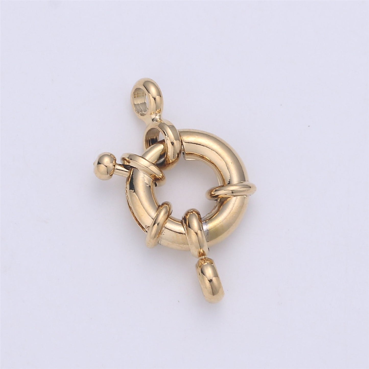 1x Gold Sailor Clasp, Large Spring Ring Include Loops 9, 10 mm, Necklace Bracelet Component supply for jewelry making