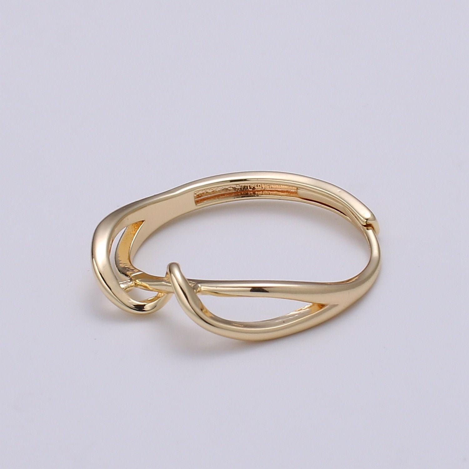 1pc The Wave Gold Ring, Adjustable Gold Ring, Simple Twist Ring, Coaster Ring- 250