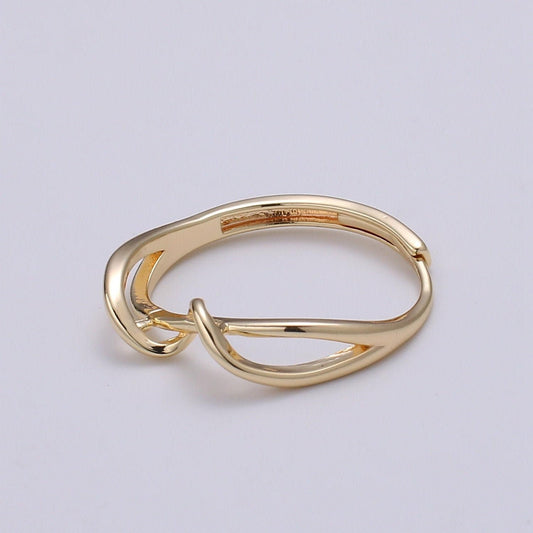 1pc The Wave Gold Ring, Adjustable Gold Ring, Simple Twist Ring, Coaster Ring- 250