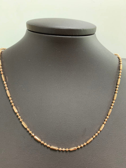 1pc 17.5'' Ready to Use Gold Bar & Bead Necklace Chain, Layering Beaded Chain, Bold Beaded Necklace, For Chain Necklace, 271