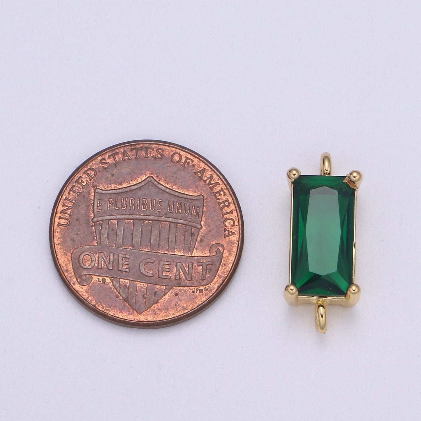Rectangle Solitaire CZ Birthstone Charm Connector Geometric Diamond Cut Dainty Cubic Zirconia Connector for Necklace Earring Supply F611