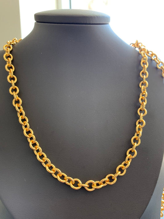 24K Gold Rolo Cable Paperclip Chain by Yard,Link Cable Rolo Elongate Chain, Wholesale bulk Roll Chain for Jewelry Making, xp-001, 04,05