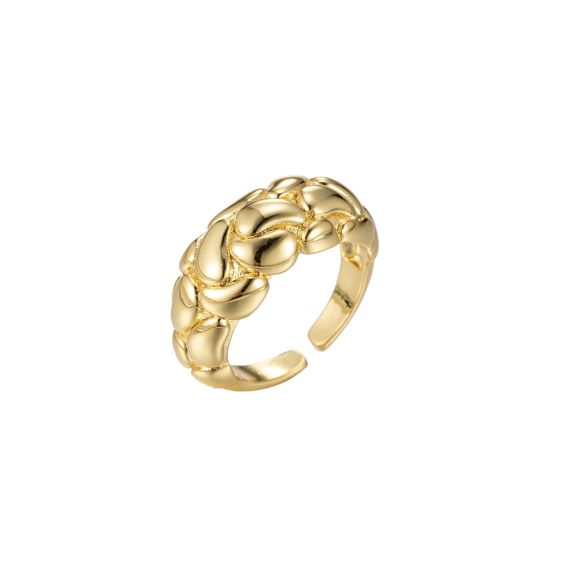 Gold Chunky Band Ring, Adjustable Ring, Statement Jewelry, stackable ring, Open Adjustbale ring O340