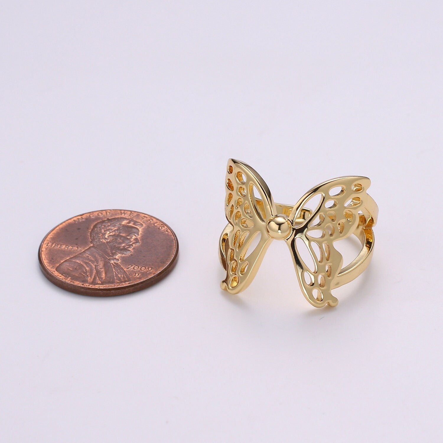 Dainty Butterfly Ring, Adjustable Gold Ring, Simple Mariposa Ring, Animal Lover Ring for Minimalist jewelry Everday Wear- R500