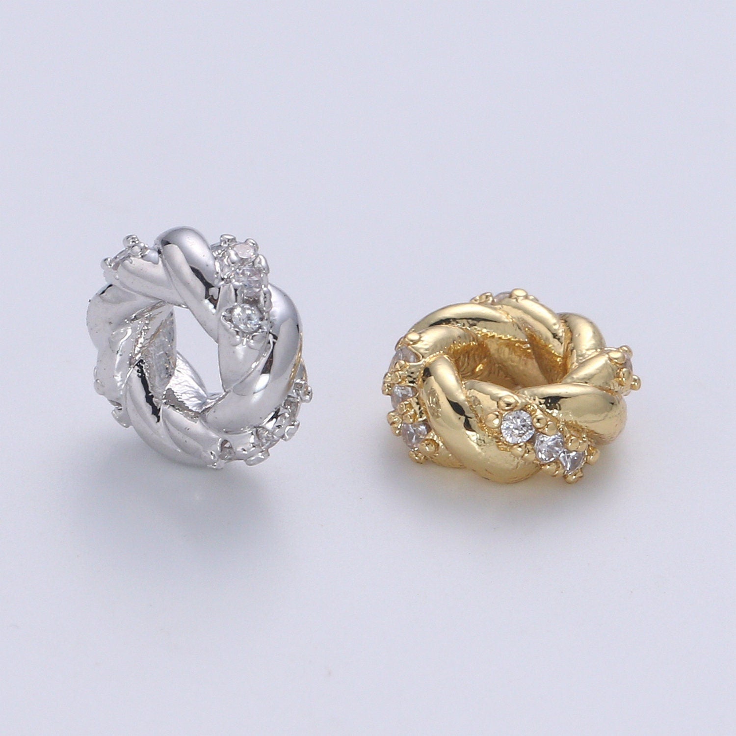 1pc Gold Spacer Beads,for DIY Beaded Bracelet Jewelry Micro Pave Cz Charms Rondelle Bead Spacer Bead Size 7mm Bead B506
