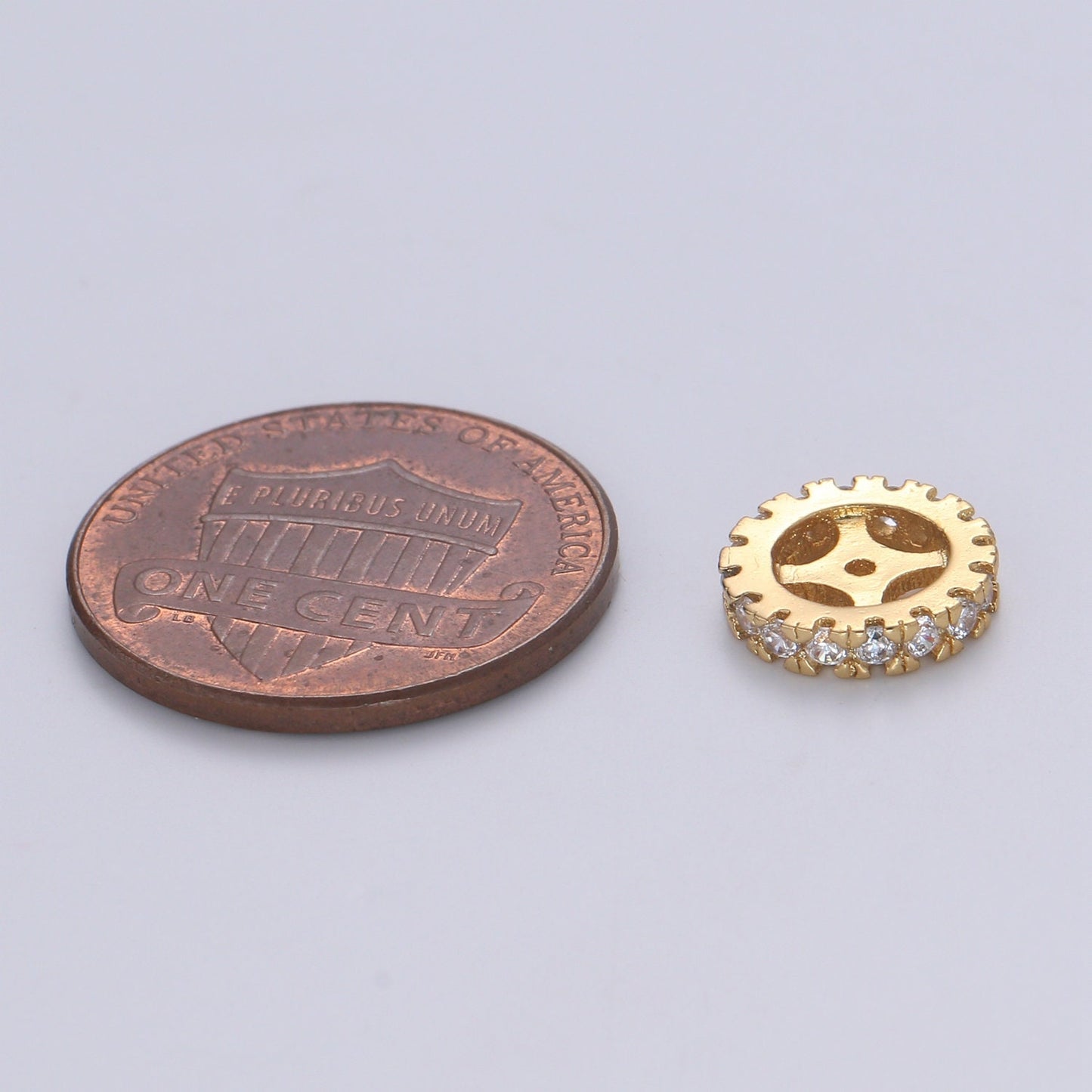 Cubic Zirconia Rondelle - Cz Beads - Crystal Spacers - Gold Rhinestone Spacer Beads Silver Bead Spacer Charm for Necklace Bracelet B508