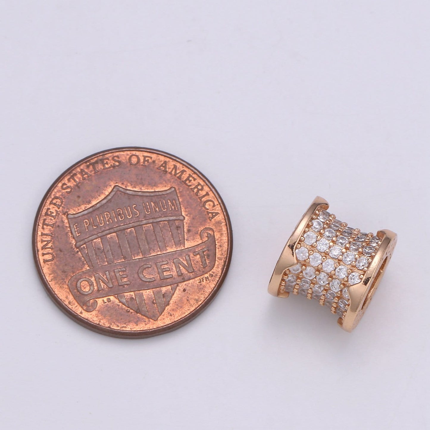 1pc Gold Forever CZ Micro Pave Beads Spacer Beads,for DIY Jewelry Making European Charms Beaded Bracelet,Bead Size 10x9mm Hole 4mm, bdgf 431