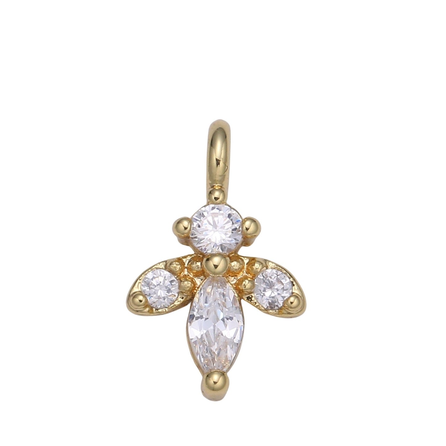 Dainty Tiny Marquise Pave CZ Small Drop Cubic Zirconia Minimalist Pendant Charm for jewelry making supply, C-162