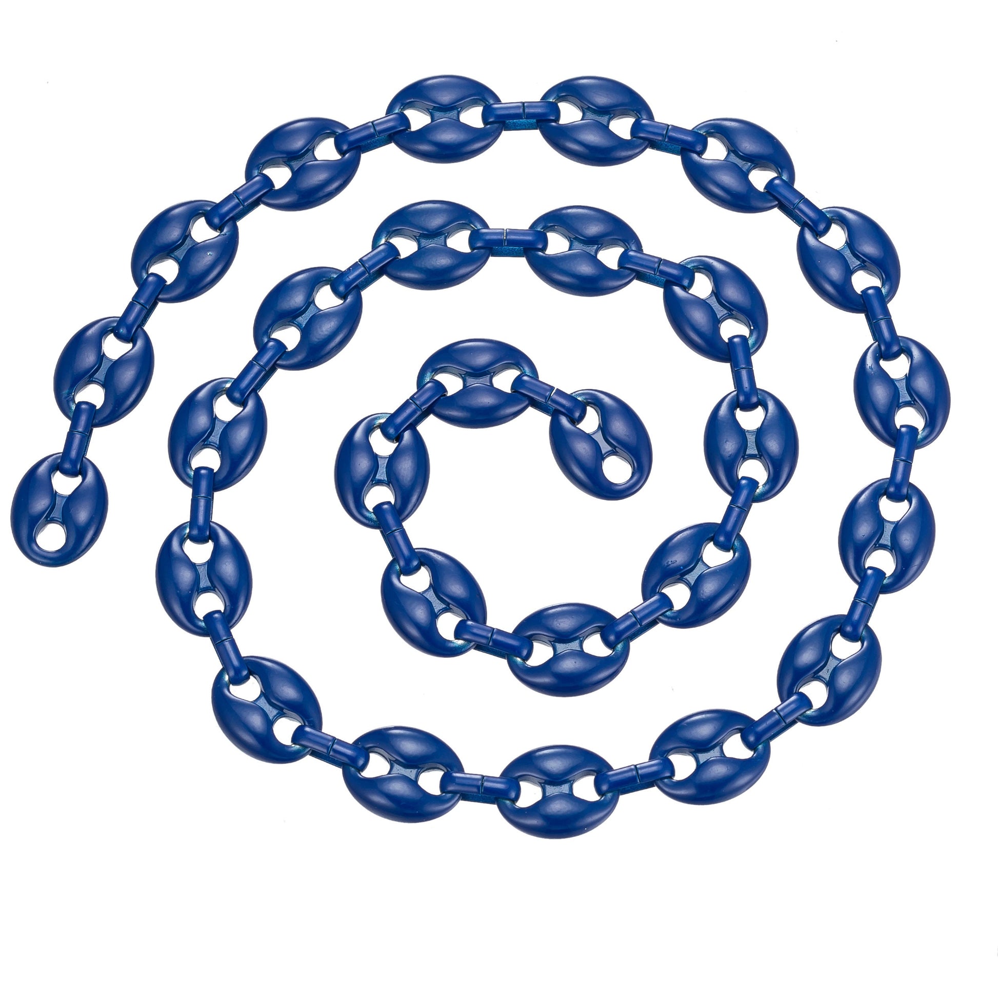 Blue Enamel Oval Anchor / Mariner Chain Colorful Link Enamel Chain per yard for Necklace Bracelet Component Supply Jewelry Making 508