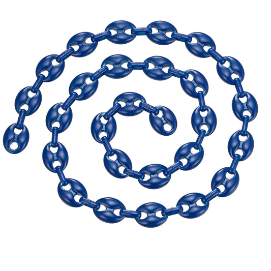 Blue Enamel Oval Anchor / Mariner Chain Colorful Link Enamel Chain per yard for Necklace Bracelet Component Supply Jewelry Making 508