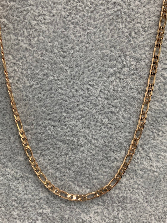 1pc 19.5'' 18K Ready to Use Gold Figaro Necklace Chain,Layering Figaro Chain Dainty Necklace,Perfect for Pendant CharmNecklace CH-369