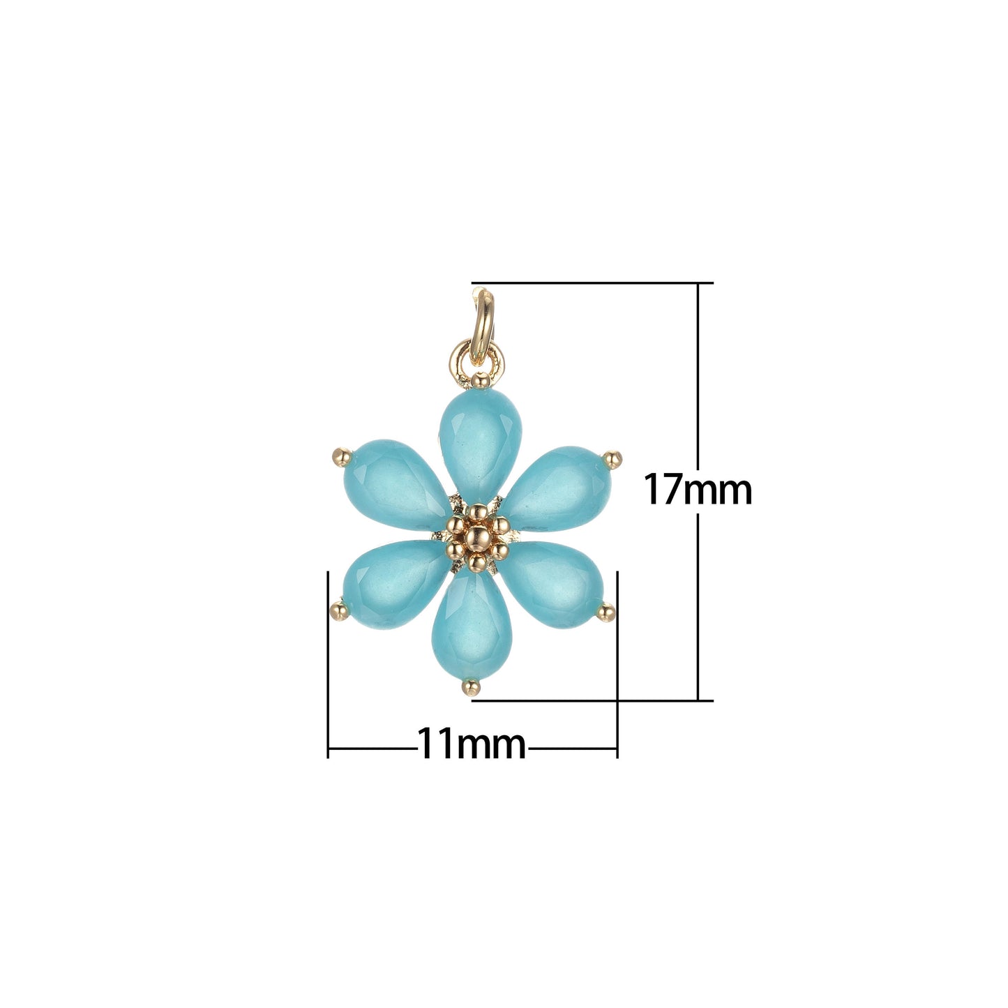 1x Dainty Daisy Flower Charm 17mm x 11mm, Arcylic Glass Floral Charm for Jewelry Making ,Pendant Necklace Bracelet Earring DIY BULK E848
