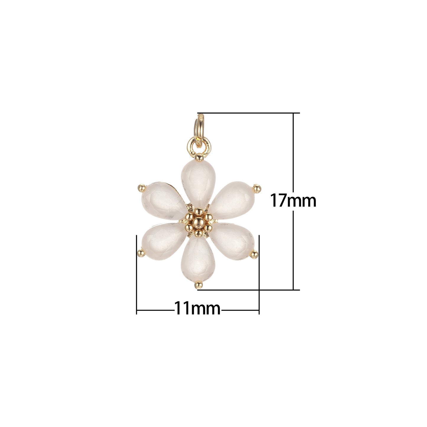 1x Dainty Daisy Flower Charm 17mm x 11mm, Arcylic Glass Floral Charm for Jewelry Making ,Pendant Necklace Bracelet Earring DIY BULK E848