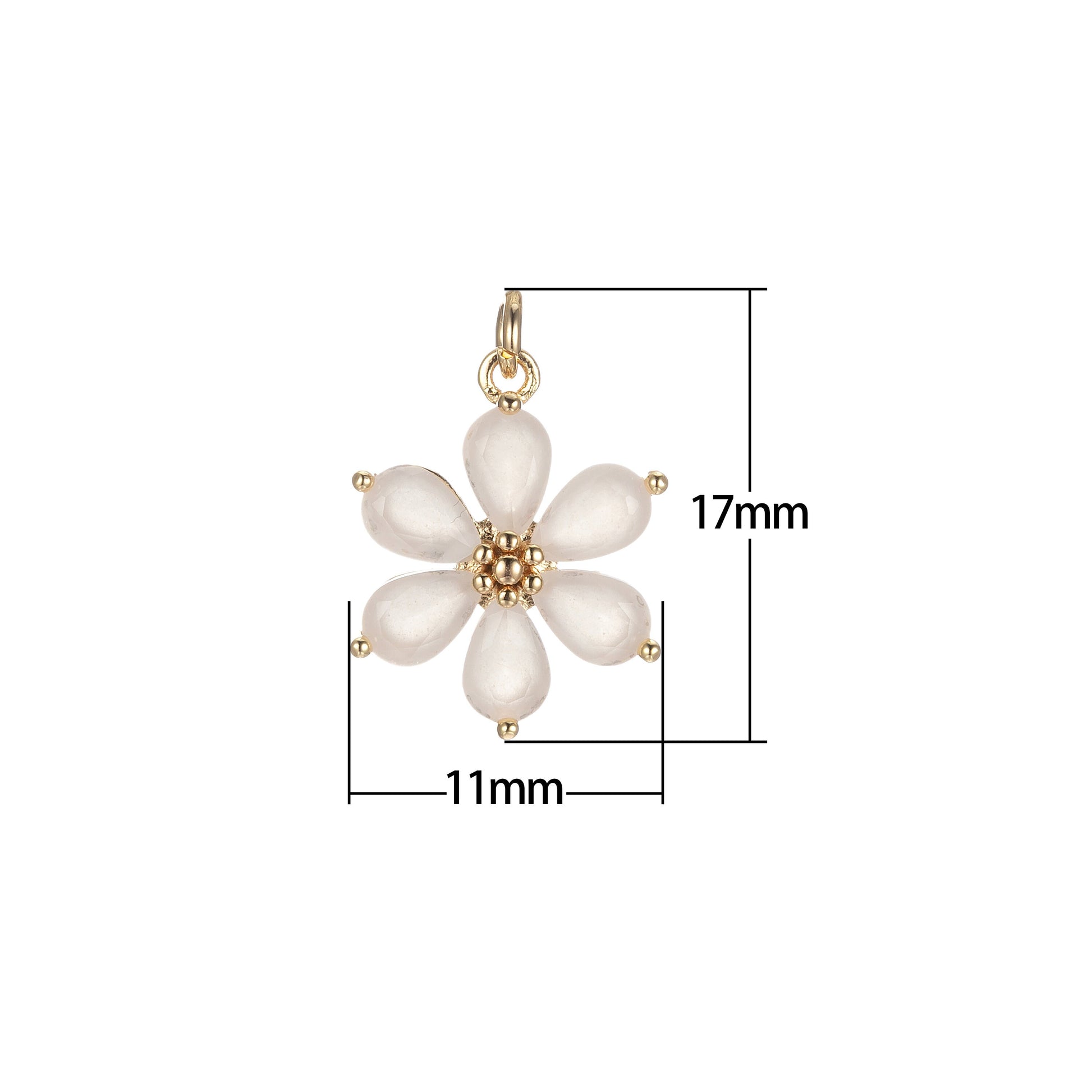 1x Dainty Daisy Flower Charm 17mm x 11mm, Arcylic Glass Floral Charm for Jewelry Making ,Pendant Necklace Bracelet Earring DIY BULK E848