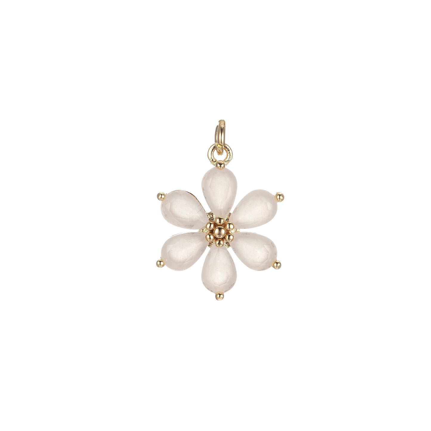 1x Dainty Daisy Flower Charm 17mm x 11mm, Arcylic Glass Floral Charm for Jewelry Making ,Pendant Necklace Bracelet Earring DIY BULK E848