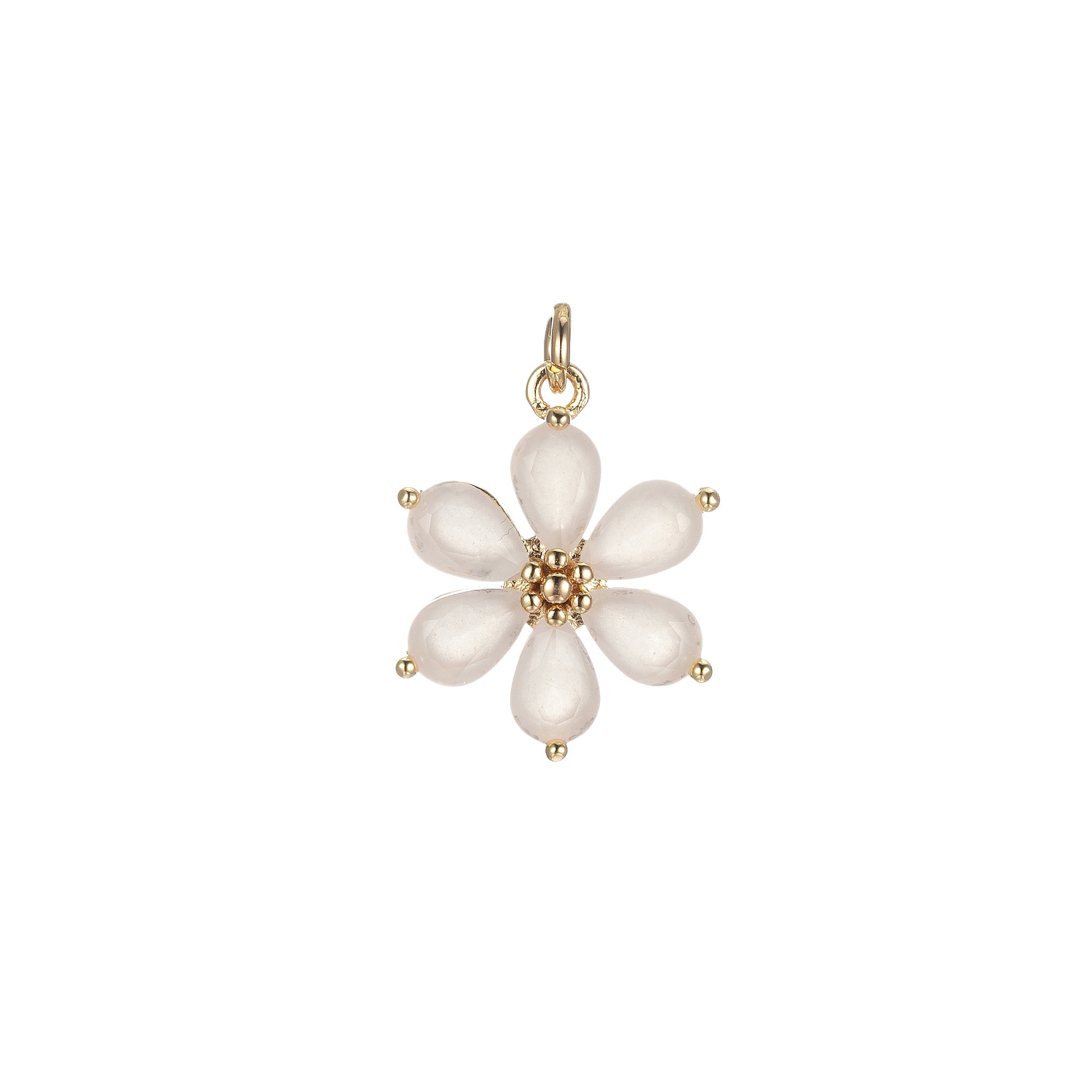 1x Dainty Daisy Flower Charm 17mm x 11mm, Arcylic Glass Floral Charm for Jewelry Making ,Pendant Necklace Bracelet Earring DIY BULK E848