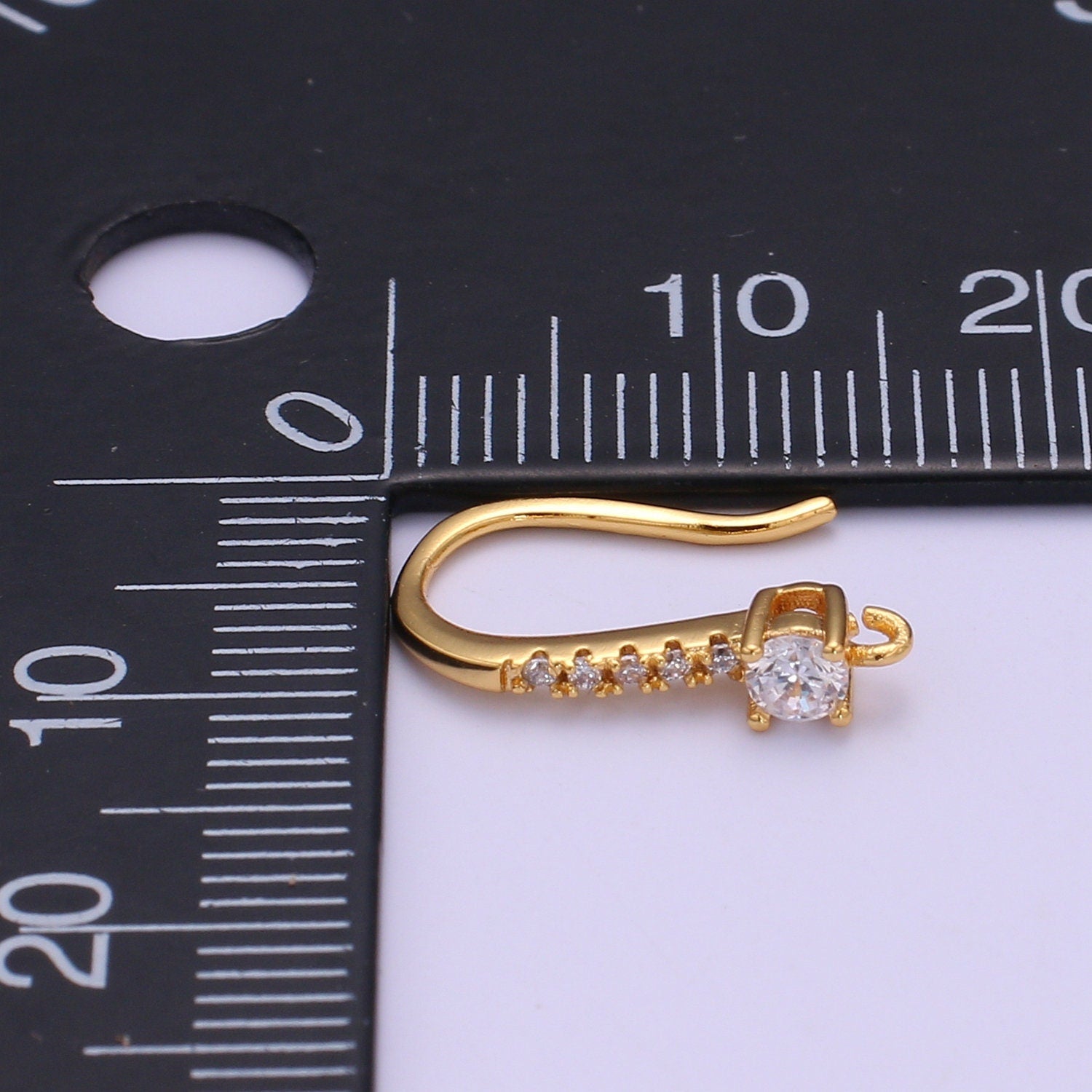 1 pair Gold Fish Hook Earrings Ear Wires French Hooks 15.5x9.5mm size 1 pair Open loop Micro Pave Cz Hook Earring Supply,L-235,L-236 L-237