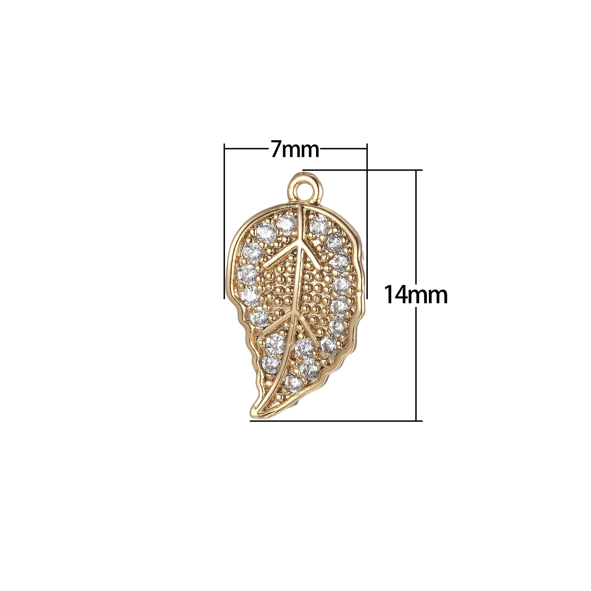 Mini Leaf Charms For Jewelry Making Micro Pave Leaves Shape Gold Tiny Pendants DIY Necklace Earrings Jewelry Accessory