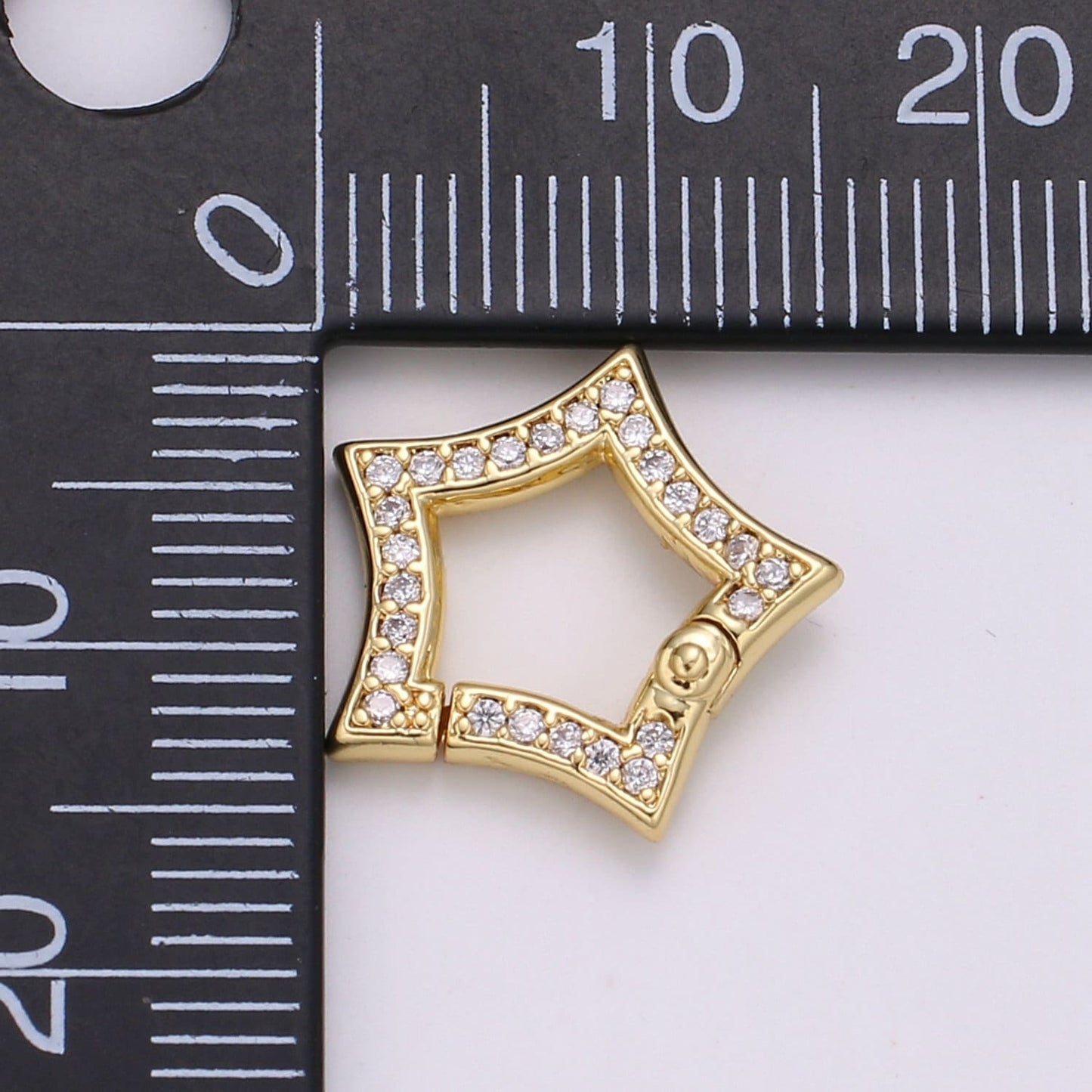 1pc Double Sided Star Pull Gate Ring Clasp, Celastial Clasp, Interlocking Clasp, Pave Stas Clasps, Gold Silver Color Option,1105,1106