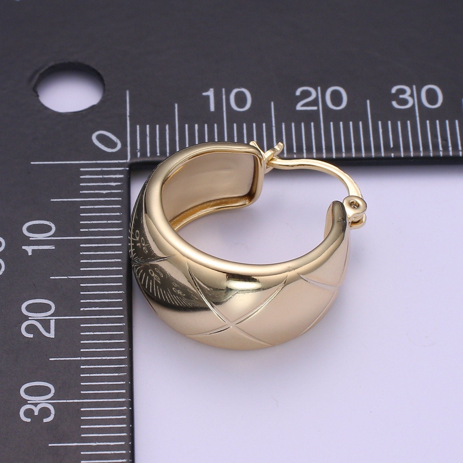 14K Gold Thick Hoops - Gold Thick Hoop Earrings - Chunky Thick Hoops - Light Weight Hoops Dome Earring P088