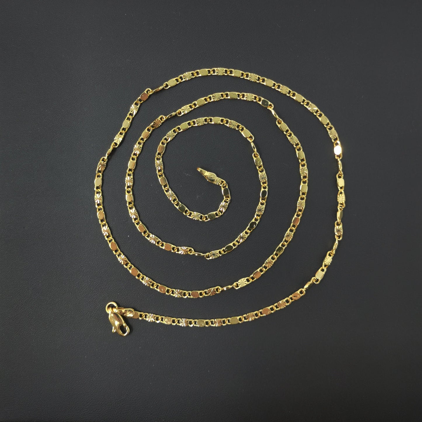1pc 23.5'' Ready to Use 24K Goldplated Unique Necklace Chain, Layering Plate Lock Chain Dainty Necklace, Perfect for Pendant Necklace, 169