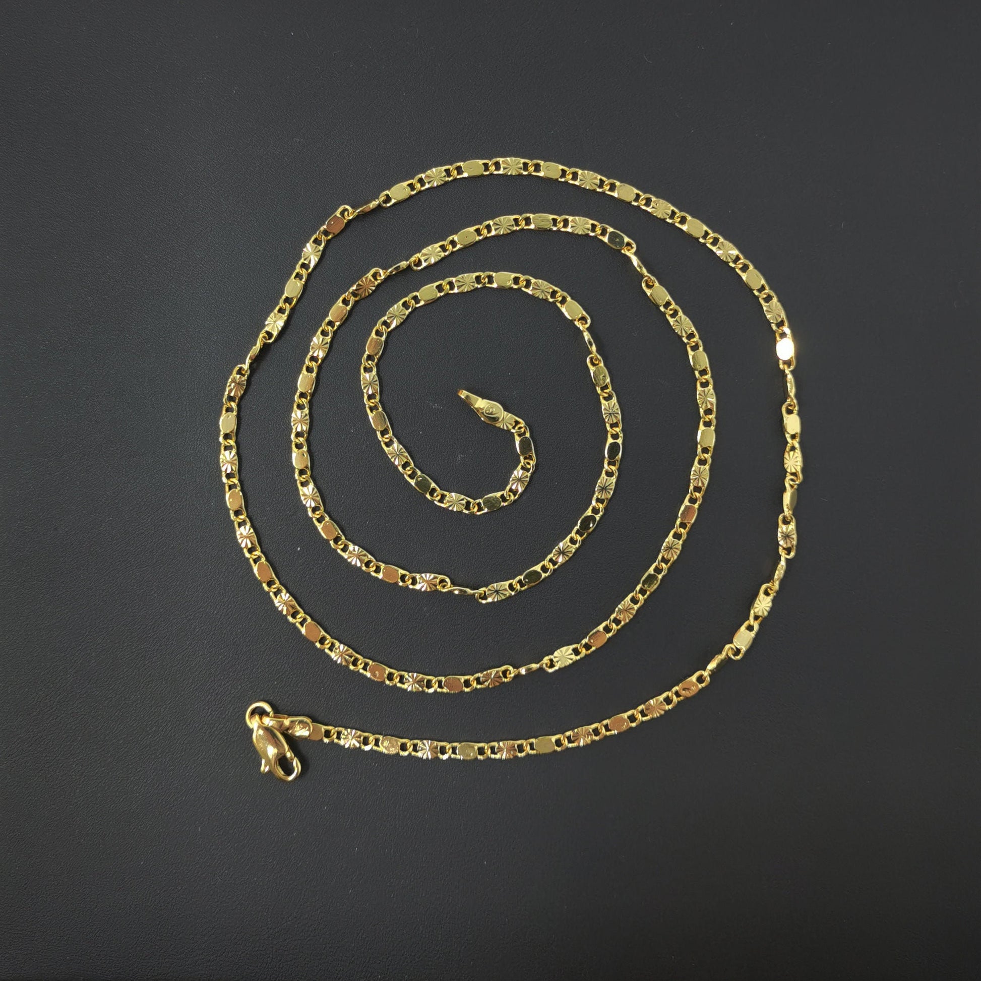 1pc 23.5'' Ready to Use 24K Goldplated Unique Necklace Chain, Layering Plate Lock Chain Dainty Necklace, Perfect for Pendant Necklace, 169