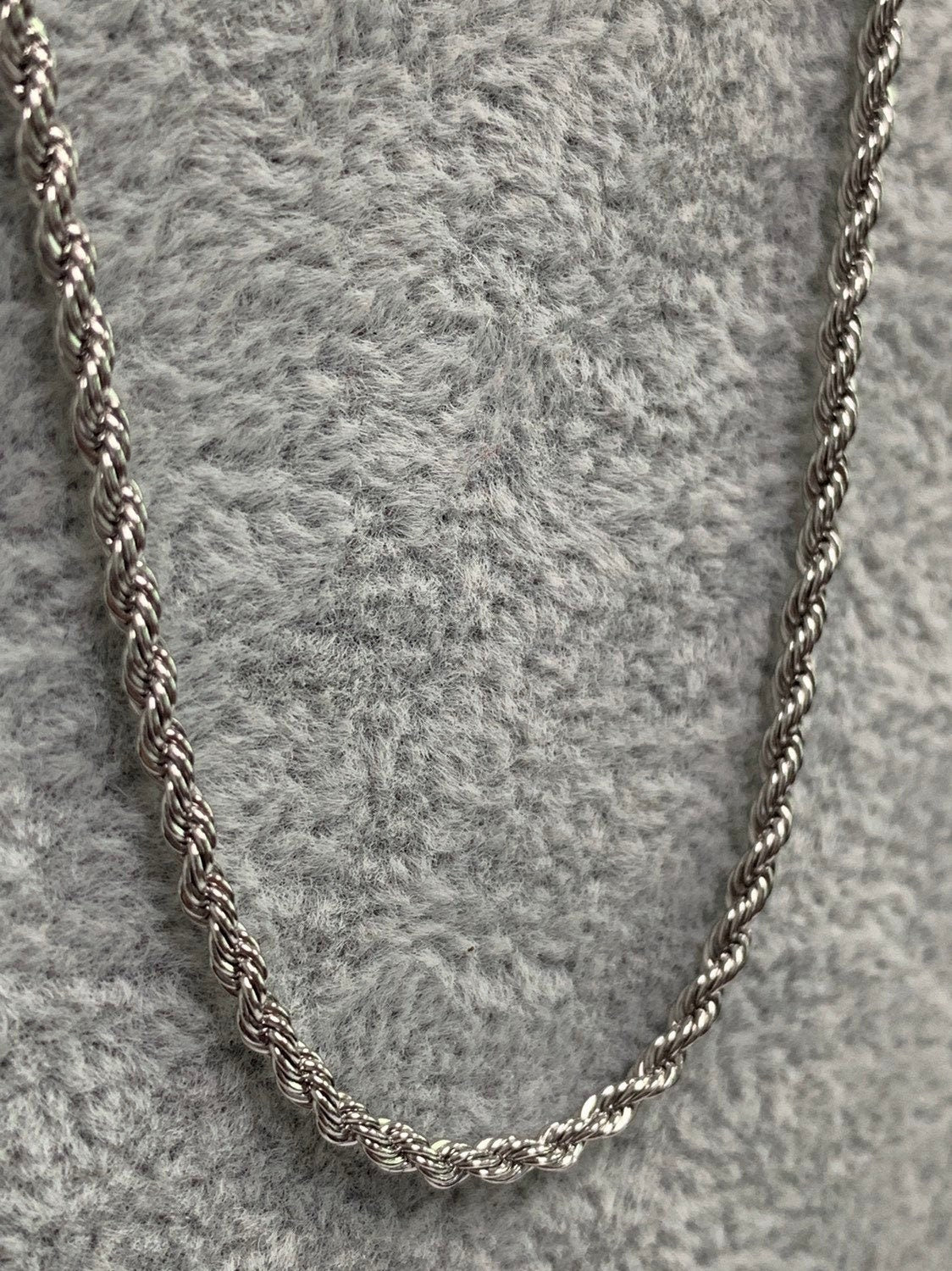 1pc 20'' Ready to Use WhiteGoldfilled Rope Necklace Chain, Layering Rope Chain Dainty Necklace, For Pendant Charm Necklace, 28