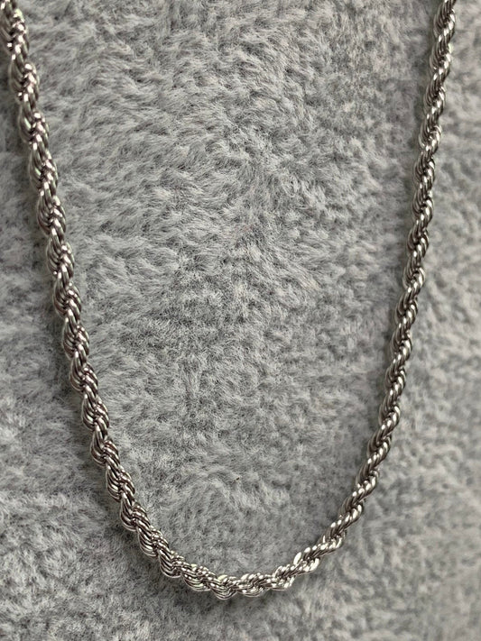 1pc 20'' Ready to Use WhiteGoldfilled Rope Necklace Chain, Layering Rope Chain Dainty Necklace, For Pendant Charm Necklace, 28