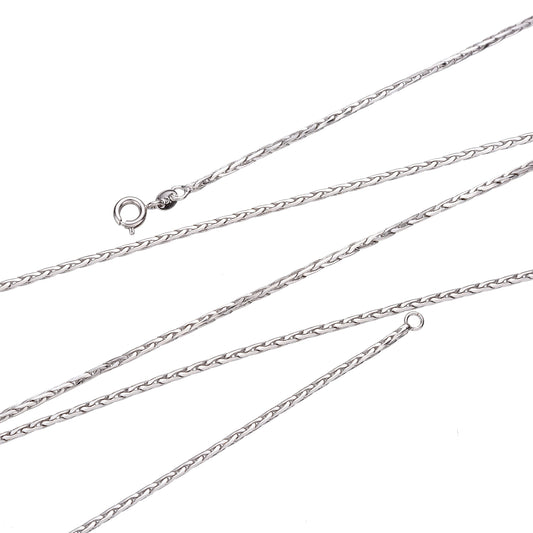 1pc 31" Ready to Use White Gold Filled Wheat Necklace Chain, Layer Fox Tail Chain Dainty Necklace, For Pendant Charm Necklace ,57