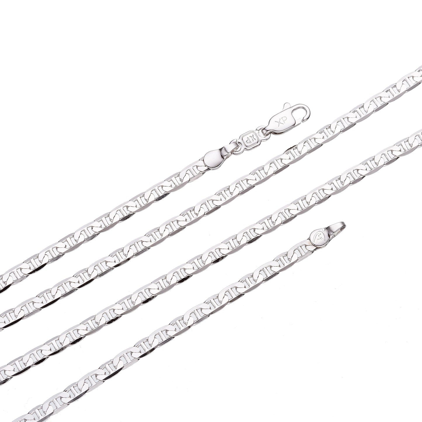 1pc 17'' Ready to Use White Gold Anchor Necklace Chain, Layering Mariner Chain Dainty Necklace,For Pendant Charm Necklace Making, 65