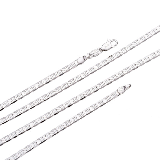 1pc 17'' Ready to Use White Gold Anchor Necklace Chain, Layering Mariner Chain Dainty Necklace,For Pendant Charm Necklace Making, 65