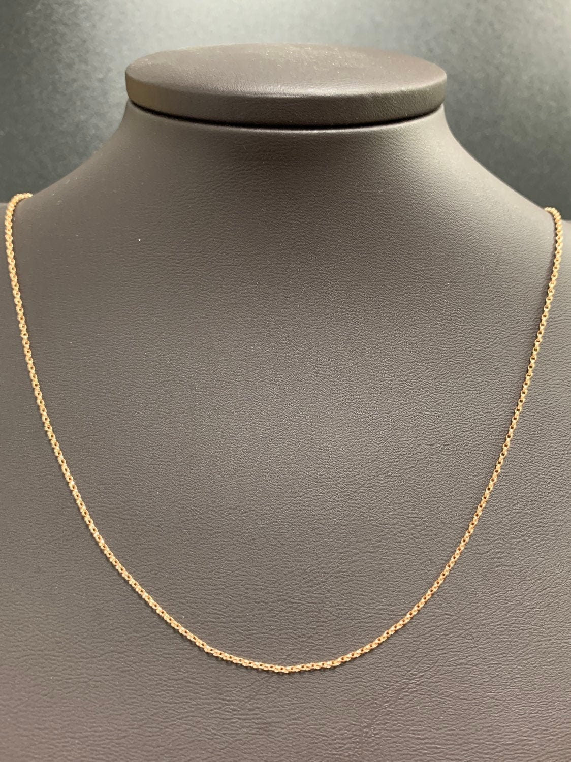 1pc 17.5' Ready to Use Gold Rolo Necklace Chain, Layering Box Rolo Chain Dainty Necklace, For Pendant Charm Necklace Making, 259