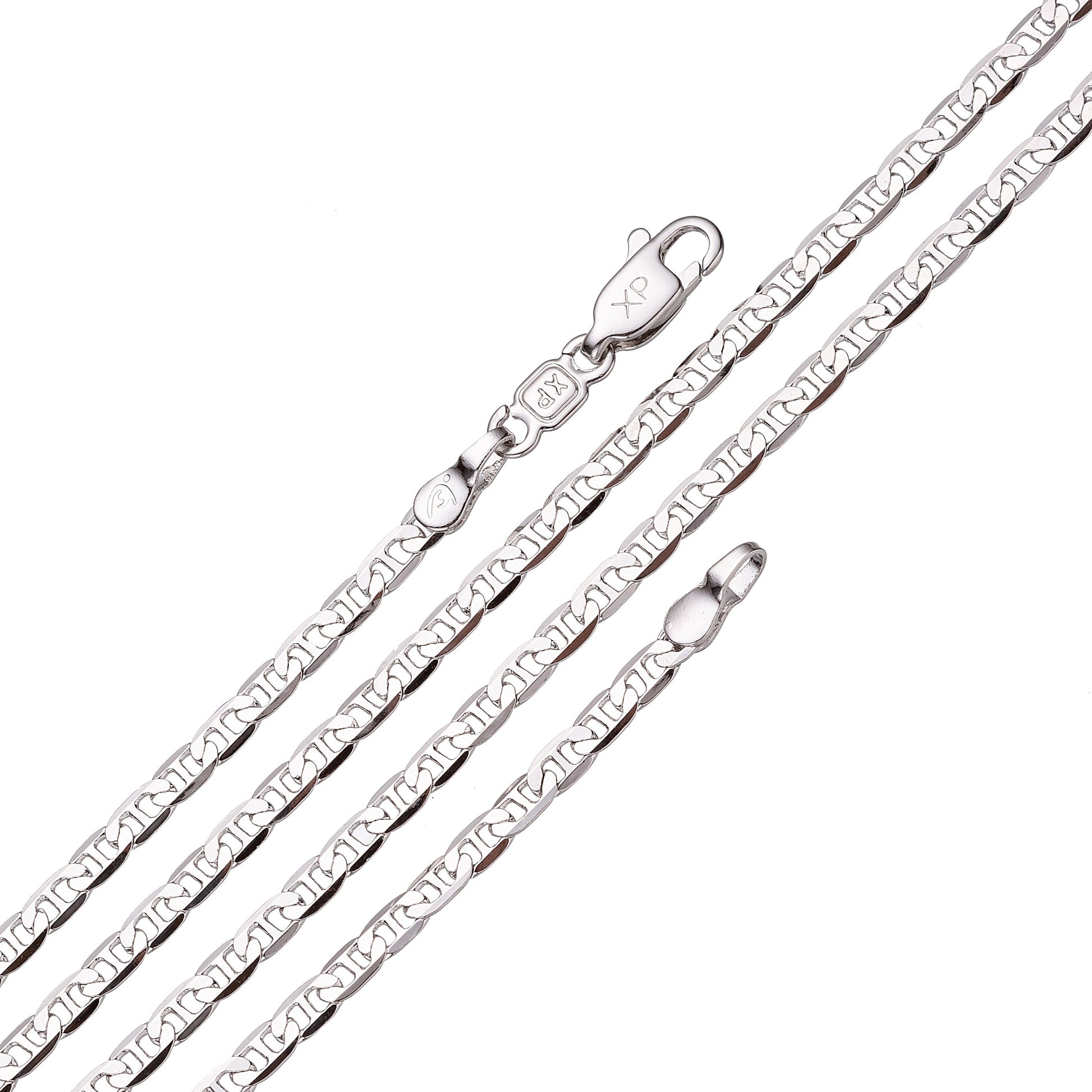 1pc 17'' Ready to Use White Gold Anchor Necklace Chain, Layering Mariner Chain Dainty Necklace,For Pendant Charm Necklace Making, 66