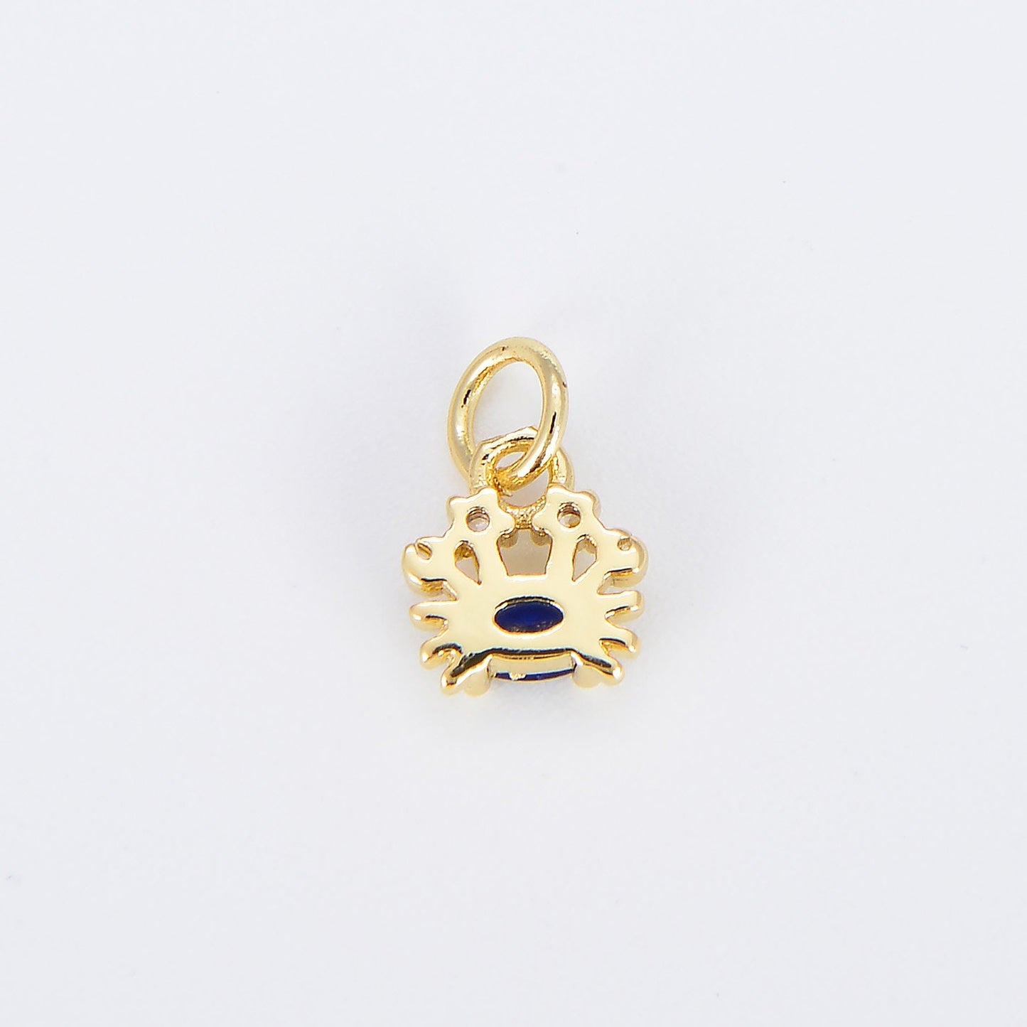 Tiny Crab Charm Dainty Crabby Pendant 14kt Gold Filled Charm Animal Charm Cubic Blue Under the sea Inspired E875