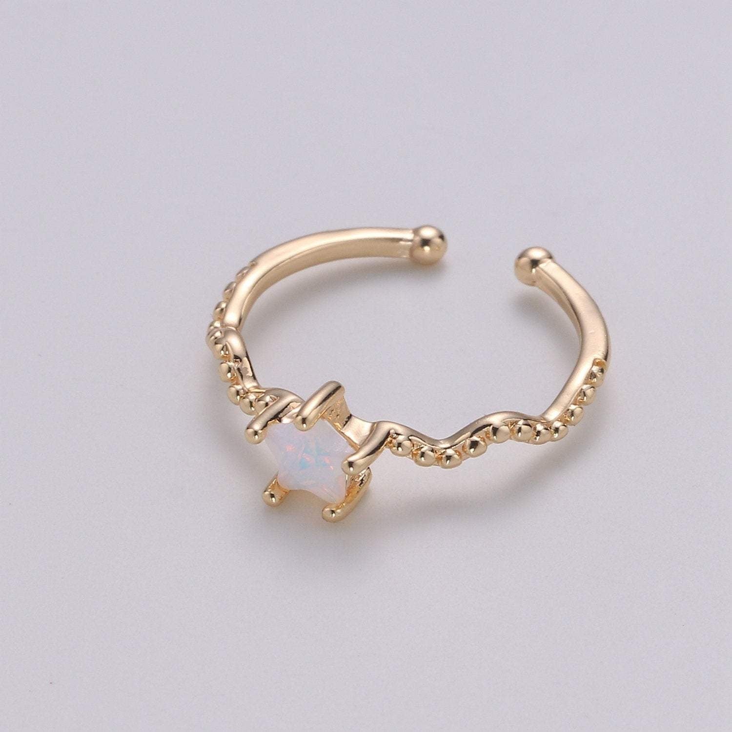 Dainty Star Ring Open Ring Cz Ring Minimalist Ring Adjustable Ring Gold Ring Stacking Ring Girlfriend Birthday Gift