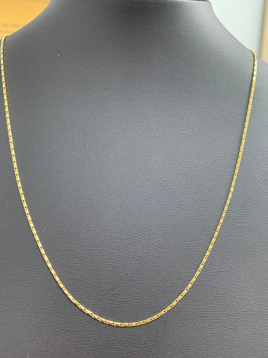 1pc 17.5'' Ready to Use 24K Gold Slender Unique Necklace Chain, Layering Plate Lock Chain Dainty Necklace, Perfect for Pendant Necklace, 261