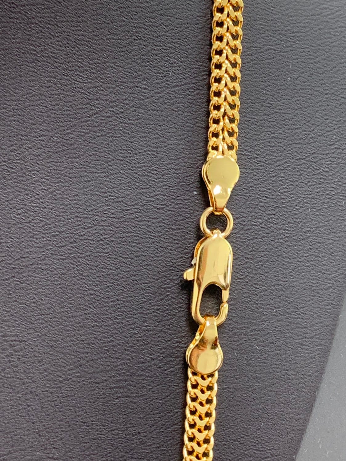 1pc 23'' Ready to Use 24K Gold Double Row Cuban Curb Necklace Chain, Layering Curb Chain Necklace, Lobster Clasp, Width is 4.5mm,CN-146