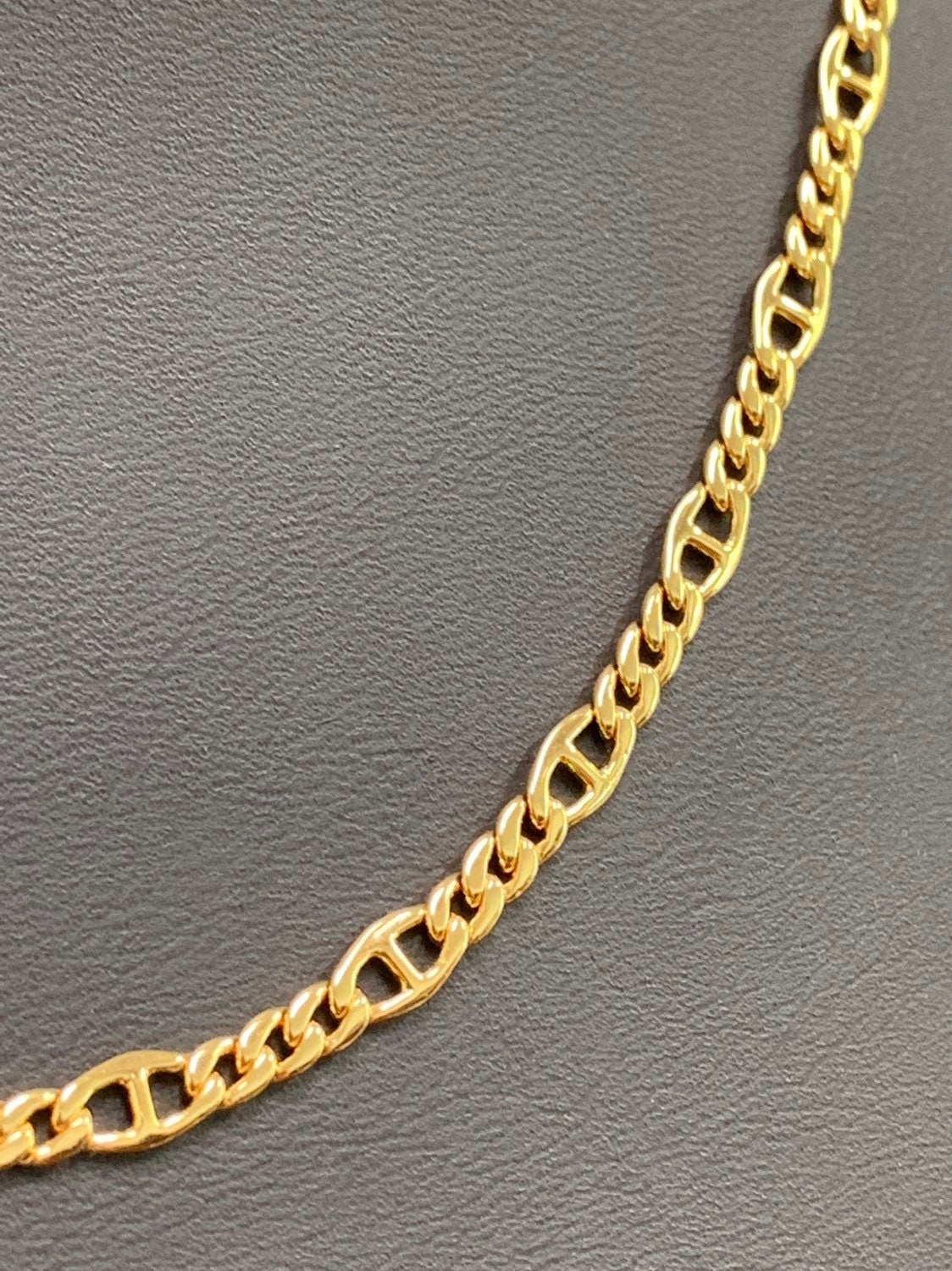 1pc 23.5'' Ready to Use 24K Gold Unique Necklace Chain, Anchor and Cuban Layering Chain Dainty Necklace, Perfect for Pendant Necklace, 157