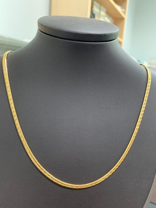 1pc 19.5'' Ready to Use 24K Gold Cocoon Necklace Chain, Bold Layer Snake Chain Necklace, For Pendant Charm Necklace Making, 158