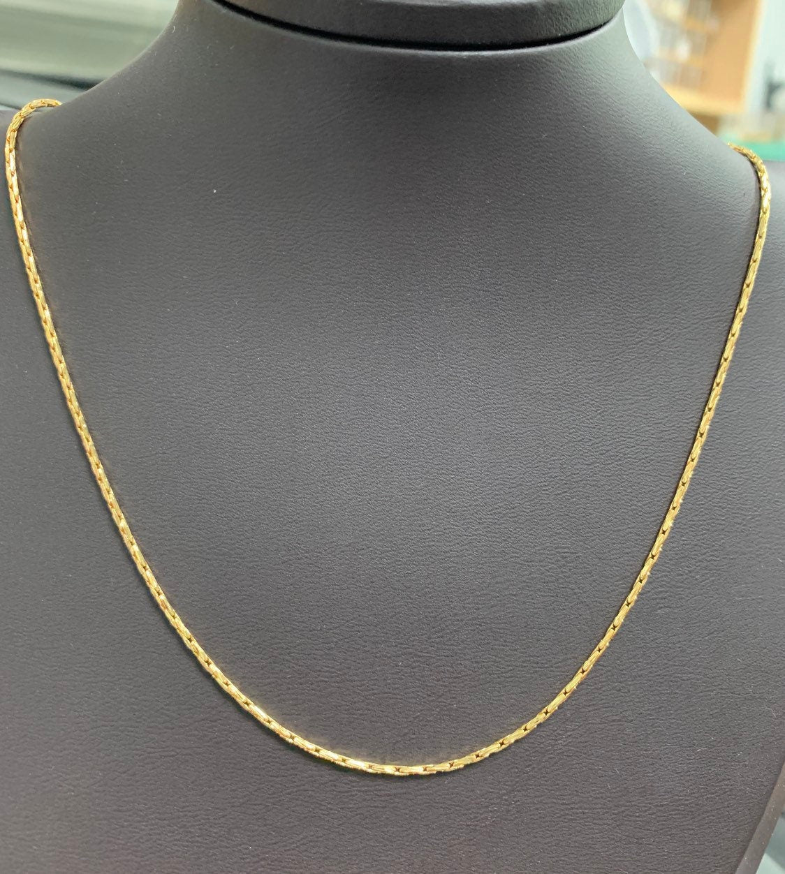 1pc 17.5'' Ready to Use 24K Gold Dainty Wheat Necklace Chain, Layer Fox Tail Chain Slender Necklace, For Pendant Charm Necklace Making, 172