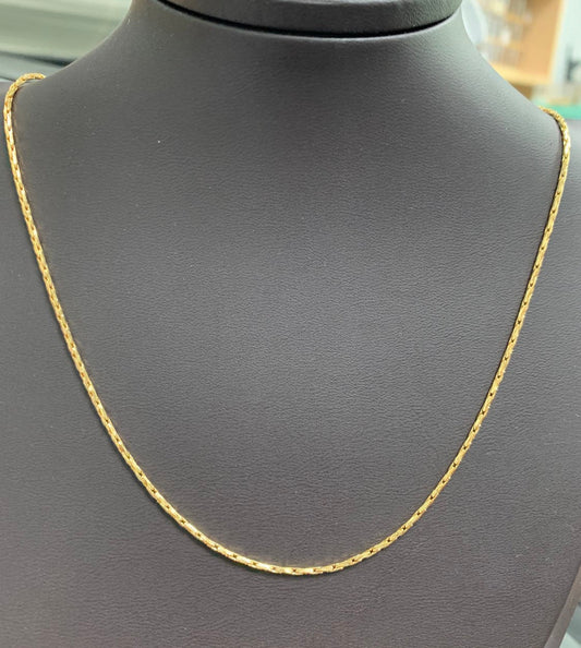 1pc 17.5'' Ready to Use 24K Gold Dainty Wheat Necklace Chain, Layer Fox Tail Chain Slender Necklace, For Pendant Charm Necklace Making, 172