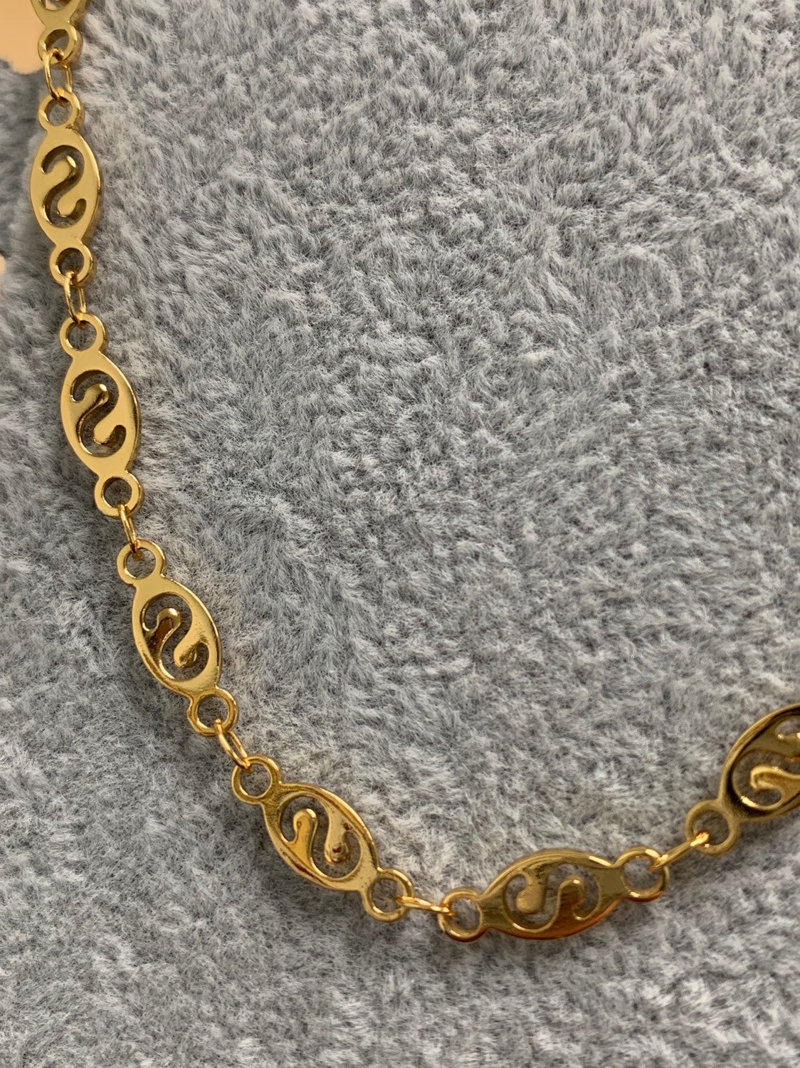 1pc 17.5'' Ready to Use 24K Goldplated Unique Necklace Chain, Layering Oval Plate S Chain Dainty Necklace Perfect for Pendant Necklace, 171